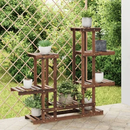 Soporte para flores madera maciza abeto 95x25x96 cm de vidaXL, Soportes para macetas - Ref: Foro24-362861, Precio: 53,92 €, D...
