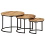 Mesas apilables 3 piezas madera maciza de mango rugosa de vidaXL, Mesas de centro - Ref: Foro24-353901, Precio: 117,04 €, Des...