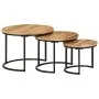 Stackable tables 3 pieces solid rough mango wood by vidaXL, Coffee table - Ref: Foro24-353901, Price: 121,19 €, Discount: %