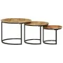 Mesas apilables 3 piezas madera maciza de mango rugosa de vidaXL, Mesas de centro - Ref: Foro24-353901, Precio: 121,19 €, Des...