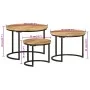 Stackable tables 3 pieces solid rough mango wood by vidaXL, Coffee table - Ref: Foro24-353901, Price: 121,19 €, Discount: %