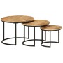 Mesas apilables 3 piezas madera maciza de mango rugosa de vidaXL, Mesas de centro - Ref: Foro24-353901, Precio: 117,04 €, Des...