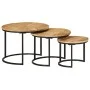 Mesas apilables 3 piezas madera maciza de mango rugosa de vidaXL, Mesas de centro - Ref: Foro24-353901, Precio: 121,19 €, Des...