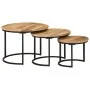 Mesas apilables 3 piezas madera maciza de mango rugosa de vidaXL, Mesas de centro - Ref: Foro24-353901, Precio: 121,19 €, Des...
