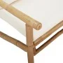 Banco de jardín de bambú con cojines blanco crema de vidaXL, Sofás modulares de exterior - Ref: Foro24-363460, Precio: 176,68...