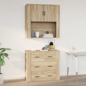 Armario de pared madera contrachapada roble sonoma 80x33x80 cm en Armarios y almacenamiento | Comprar online en Foru.es