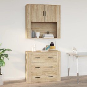 Armario de pared madera contrachapada roble sonoma 80x33x80 cm en Armarios y almacenamiento | Comprar online en Foru.es
