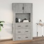 Armario de pared madera contrachapada gris hormigón 80x33x80 cm en Armarios y almacenamiento | Comprar online en Foru.es