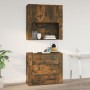 Armario de pared madera contrachapada roble ahumado 80x33x80 cm en Armarios y almacenamiento | Comprar online en Foru.es