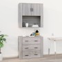 Armario de pared madera contrachapada gris Sonoma 80x33x80 cm en Armarios y almacenamiento | Comprar online en Foru.es
