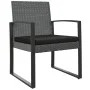 Sillas de comedor de jardín 2 uds PP aspecto ratán gris oscuro de vidaXL, Sillas de jardín - Ref: Foro24-360205, Precio: 93,0...