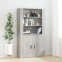 Armario de pared madera contrachapada gris hormigón 80x33x80 cm en Armarios y almacenamiento | Comprar online en Foru.es