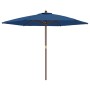 Sombrilla de jardín con poste de madera azul celeste 299x240 cm de vidaXL, Sombrillas - Ref: Foro24-363174, Precio: 99,63 €, ...
