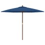 Sombrilla de jardín con poste de madera azul celeste 299x240 cm de vidaXL, Sombrillas - Ref: Foro24-363174, Precio: 99,63 €, ...