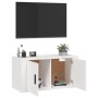 Mueble para TV de pared blanco 80x34,5x40 cm en Muebles TV | Comprar online en Foru.es