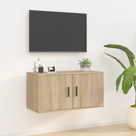 Mueble para TV de pared roble Sonoma 80x34,5x40 cm en Muebles TV | Comprar online en Foru.es