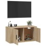 Mueble para TV de pared roble Sonoma 80x34,5x40 cm en Muebles TV | Comprar online en Foru.es