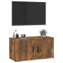 Mueble para TV de pared roble ahumado 80x34,5x40 cm en Muebles TV | Comprar online en Foru.es