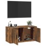 Mueble para TV de pared roble ahumado 80x34,5x40 cm en Muebles TV | Comprar online en Foru.es