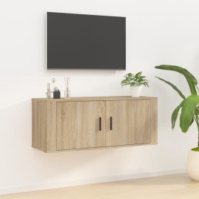 Mueble para TV de pared roble Sonoma 100x34,5x40 cm en Muebles TV | Comprar online en Foru.es