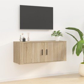 Mueble para TV de pared roble Sonoma 100x34,5x40 cm en Muebles TV | Comprar online en Foru.es