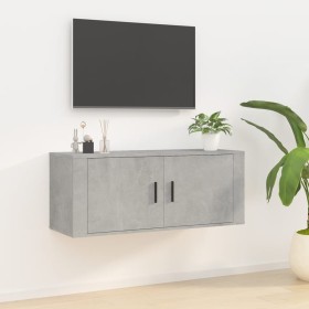 Mueble para TV de pared gris hormigón 100x34,5x40 cm en Muebles TV | Comprar online en Foru.es