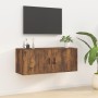 Mueble para TV de pared roble ahumado 100x34,5x40 cm en Muebles TV | Comprar online en Foru.es