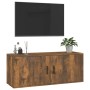Mueble para TV de pared roble ahumado 100x34,5x40 cm en Muebles TV | Comprar online en Foru.es