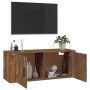 Mueble para TV de pared roble ahumado 100x34,5x40 cm en Muebles TV | Comprar online en Foru.es
