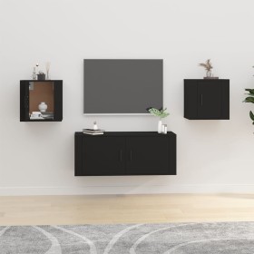 Muebles para TV de pared 2 uds negro 40x34,5x40 cm en Muebles TV | Comprar online en Foru.es