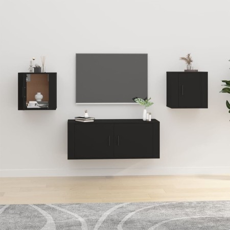 Muebles para TV de pared 2 uds negro 40x34,5x40 cm en Muebles TV | Comprar online en Foru.es