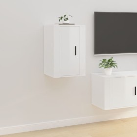 Mueble para TV de pared blanco brillante 40x34,5x60 cm en Muebles TV | Comprar online en Foru.es