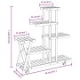 Soporte de flores con ruedas madera maciza abeto 95x25x101 cm de vidaXL, Soportes para macetas - Ref: Foro24-362882, Precio: ...