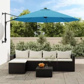 Sombrilla de pared azul mar 290 cm de vidaXL, Sombrillas - Ref: Foro24-362890, Precio: 92,38 €, Descuento: %