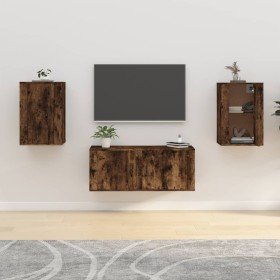 Muebles para TV de pared 2 uds roble ahumado 40x34,5x60 cm en Muebles TV | Comprar online en Foru.es