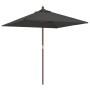 Sombrilla jardín poste de madera gris antracita 198x198x231 cm de vidaXL, Sombrillas - Ref: Foro24-363185, Precio: 46,50 €, D...