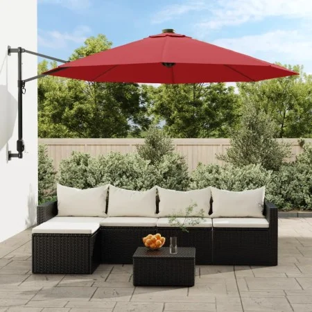 Sombrilla de pared rojo brillante 290 cm de vidaXL, Sombrillas - Ref: Foro24-362891, Precio: 92,34 €, Descuento: %
