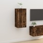 Mueble para TV de pared roble ahumado 40x34,5x80 cm en Muebles TV | Comprar online en Foru.es