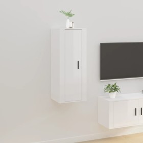 Mueble para TV de pared blanco brillante 40x34,5x100 cm en Muebles TV | Comprar online en Foru.es