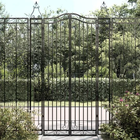 Schwarzes schmiedeeisernes Gartentor 121x8x200 cm von vidaXL, Gartentore - Ref: Foro24-363434, Preis: 200,87 €, Rabatt: %