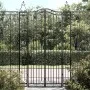 Black wrought iron garden gate 121x8x200 cm by vidaXL, garden gates - Ref: Foro24-363434, Price: 200,87 €, Discount: %