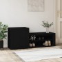 Mueble zapatero madera contrachapada negro 130x35x54 cm en Zapateros y organizadores de calzado | Comprar online en Foru.es