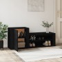 Mueble zapatero madera contrachapada negro 130x35x54 cm en Zapateros y organizadores de calzado | Comprar online en Foru.es