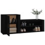Mueble zapatero madera contrachapada negro 130x35x54 cm en Zapateros y organizadores de calzado | Comprar online en Foru.es