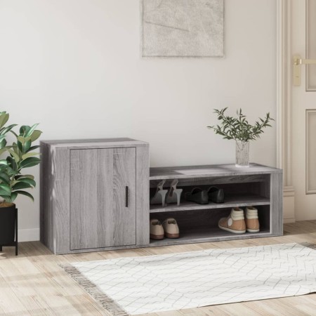 Mueble zapatero madera contrachapada gris Sonoma 130x35x54 cm en Zapateros y organizadores de calzado | Comprar online en Foru.e