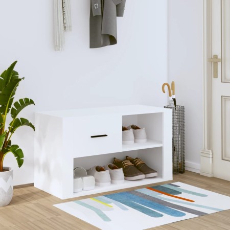 Mueble zapatero madera contrachapada blanco 80x35x45 cm en Zapateros y organizadores de calzado | Comprar online en Foru.es