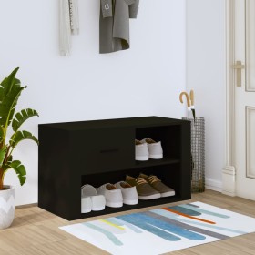 Mueble zapatero madera contrachapada negro 80x35x45 cm en Zapateros y organizadores de calzado | Comprar online en Foru.es