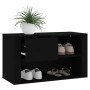 Mueble zapatero madera contrachapada negro 80x35x45 cm en Zapateros y organizadores de calzado | Comprar online en Foru.es