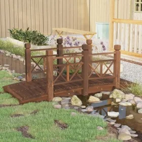 Puente de jardín con barandillas madera de abeto 150x67x56cm de vidaXL, Puentes de jardín - Ref: Foro24-363360, Precio: 193,2...