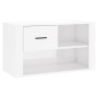 Mueble zapatero madera contrachapada blanco brillo 80x35x45 cm en Zapateros y organizadores de calzado | Comprar online en Foru.